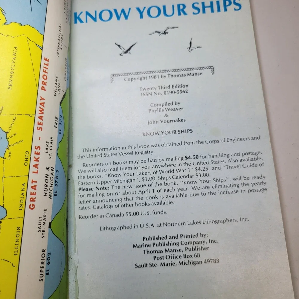 Know Your Ships 1981 The Seaway Issue Marine Publishing Thomas Manse 23rd Ed